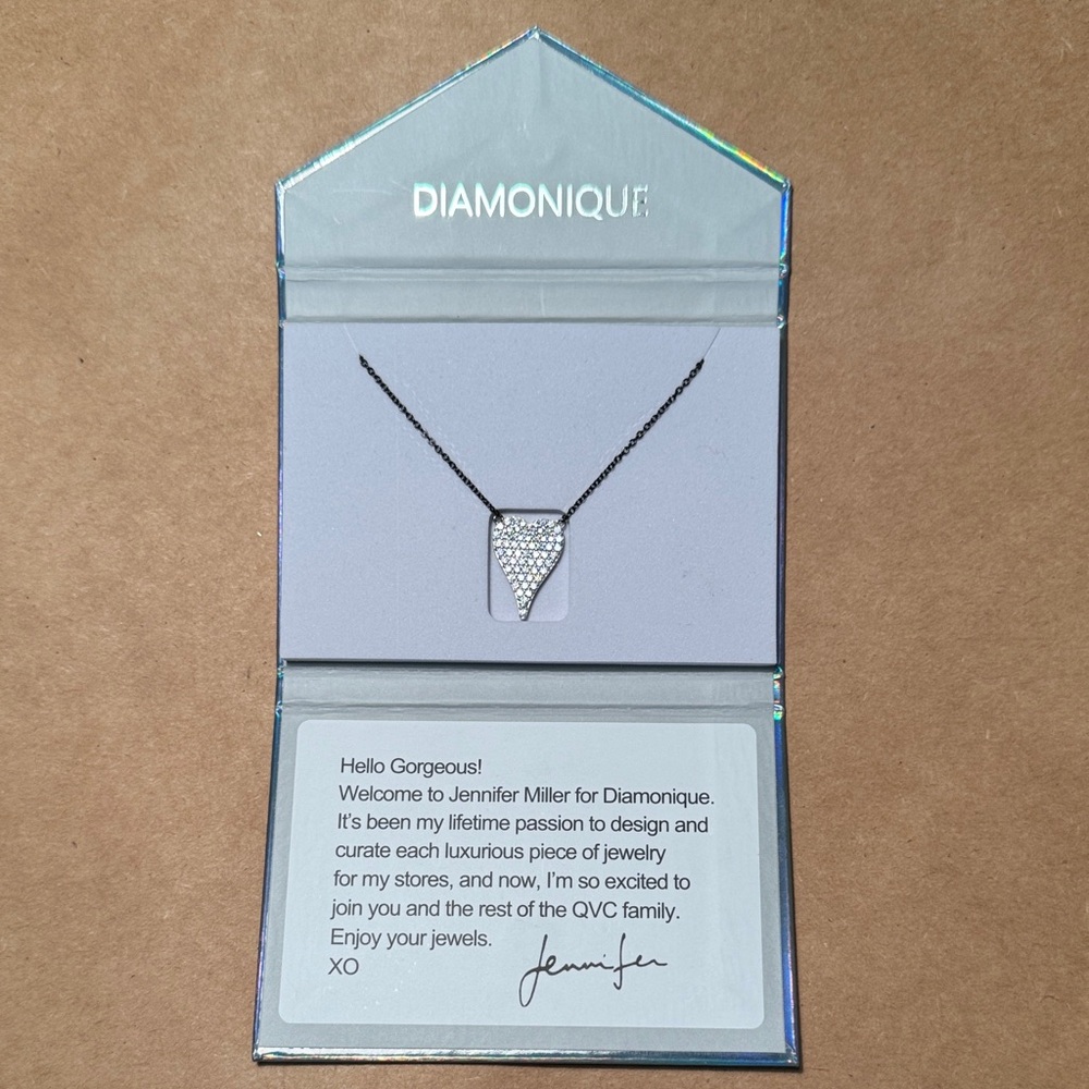 Diamonique Silver Pendant Necklace